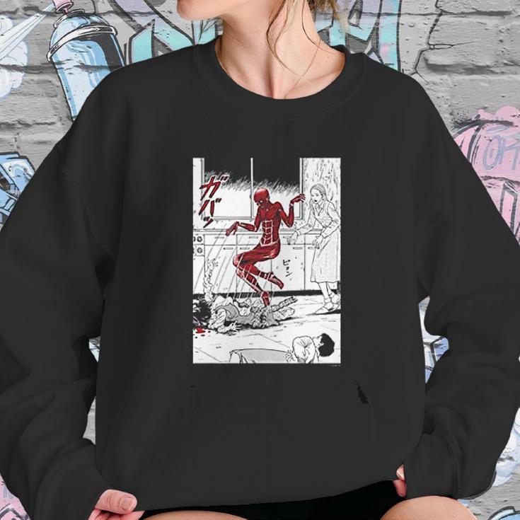 Junji Ito Popping Out Of Skin Black White Red Sweatshirt Gifts for Her