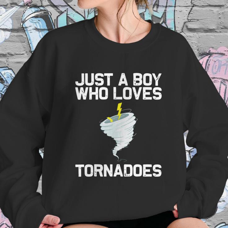 Just A Boy Who Loves Tornadoes Tornado Meteorologist Sweatshirt Gifts for Her