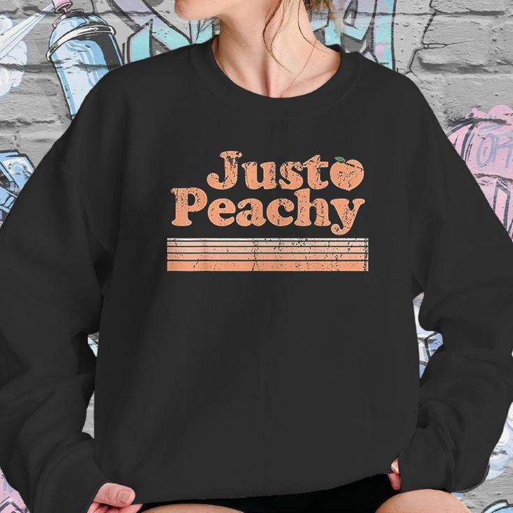 Just Peachy Retro 70S Georgia Peaches Summer Fruit Sweatshirt Gifts for Her