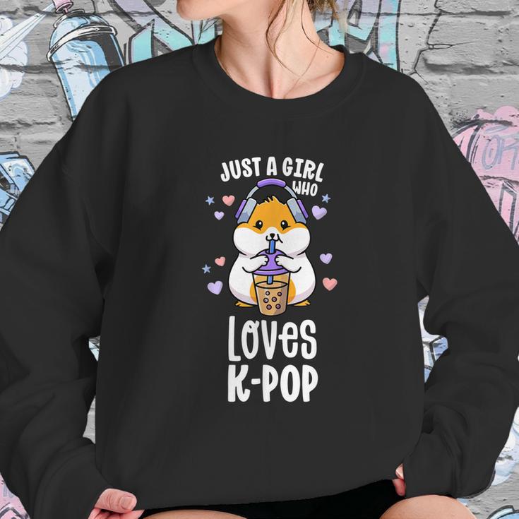 K Pop Gifts For Teens Girl Kawaii Kpop Hamster Bubble Tea Graphic Design Printed Casual Daily Basic Sweatshirt Gifts for Her