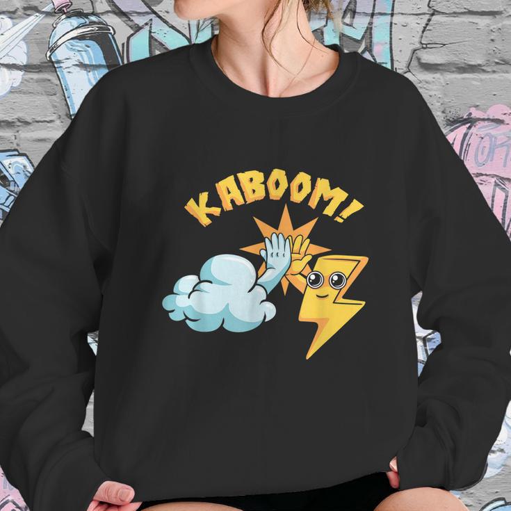 Kaboom Cloud Lightning Electrical Storm Thunder Bolt Humor Graphic Design Printed Casual Daily Basic Sweatshirt Gifts for Her