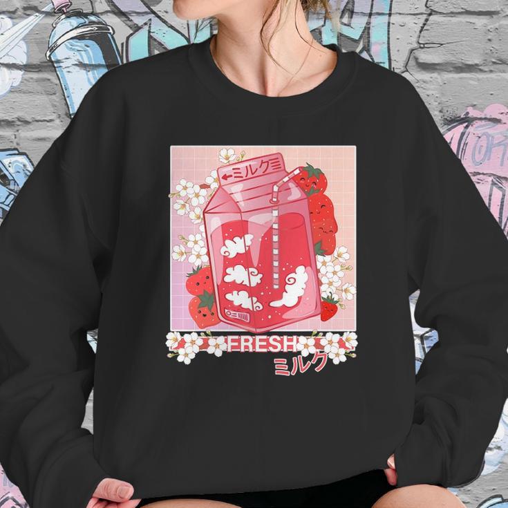 Kawaii Anime 90S Japanese Pastel Goth Strawberry Milk Sweatshirt Gifts for Her