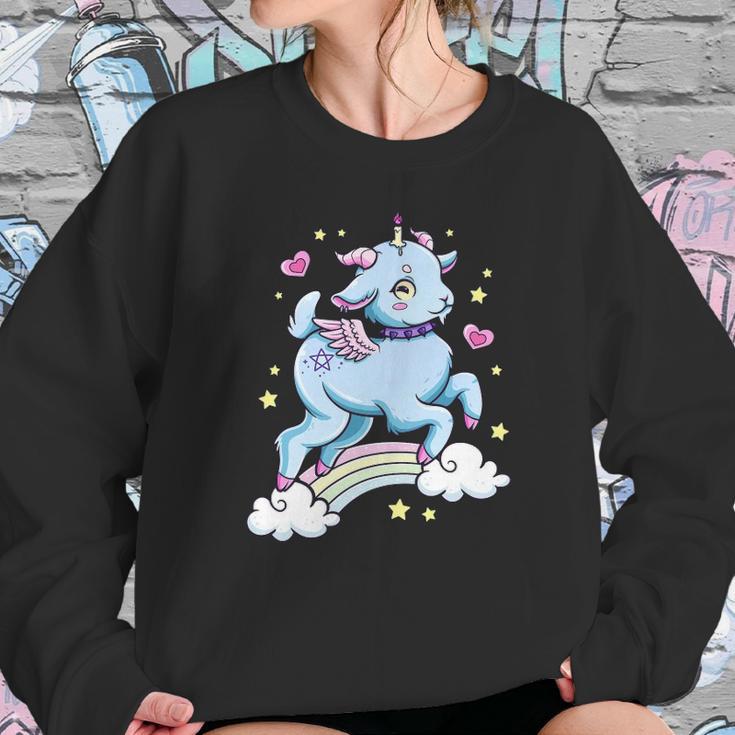 Kawaii Pastel Goth Cute Creepy Baphomet Satanist Goat Sweatshirt Gifts for Her