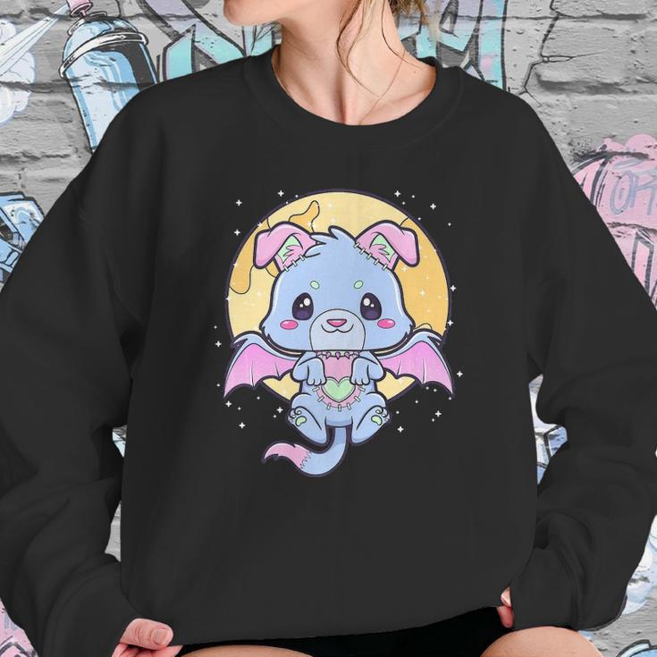 Kawaii Pastel Goth Cute Creepy Bat Dog Sweatshirt Gifts for Her