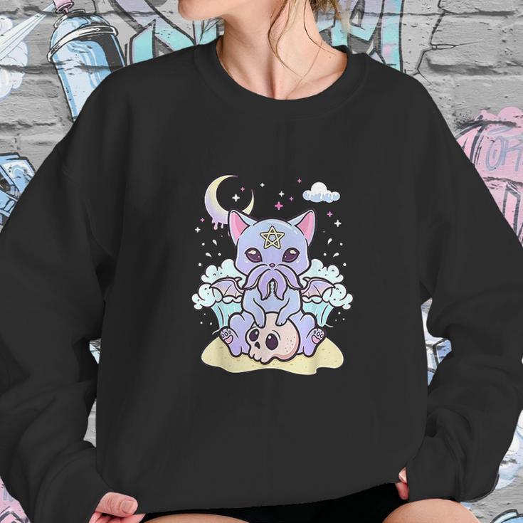 Kawaii Pastel Goth Cute Creepy Creature Skull Sweatshirt Gifts for Her