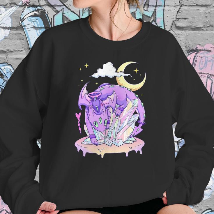 Kawaii Pastel Goth Cute Creepy Crystal Dragon Sweatshirt Gifts for Her