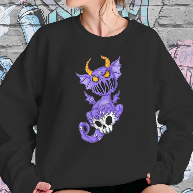 Kawaii Pastel Goth Cute Creepy Demon Dragon & Skull Sweatshirt Gifts for Her