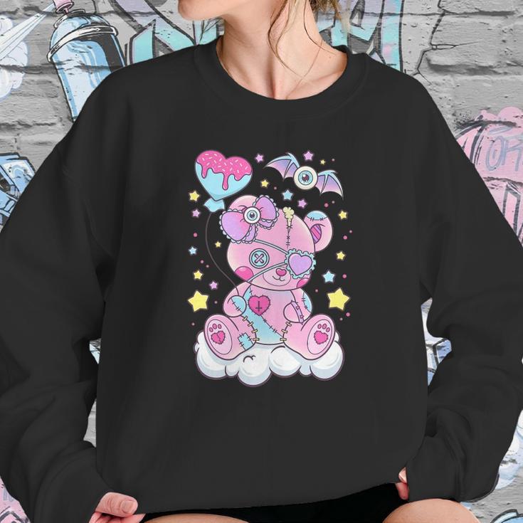 Kawaii Pastel Goth Cute Creepy Teddy Bear Sweatshirt Gifts for Her