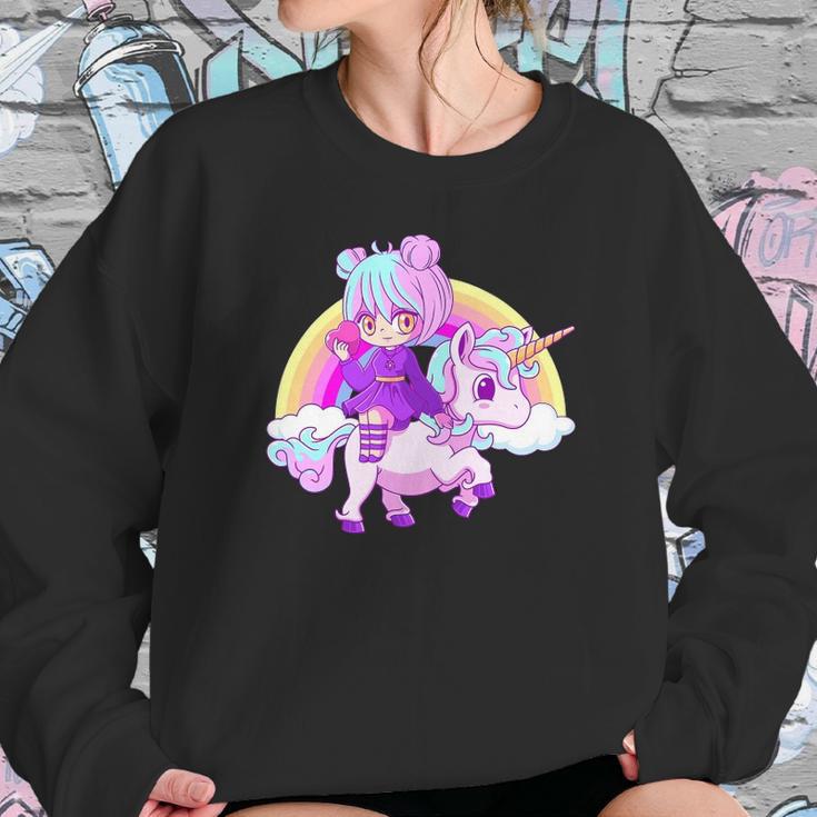 Kawaii Pastel Goth Unicorn Japanese Anime Girl Menhera Sweatshirt Gifts for Her