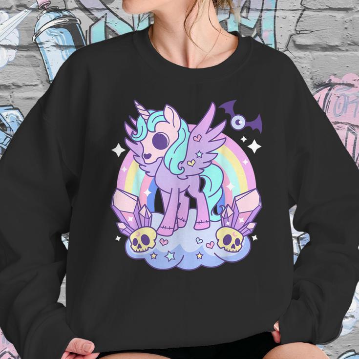 Kawaii Pastel Goth Unicorn Pony - Aesthetic Gothic Skeleton Sweatshirt Gifts for Her