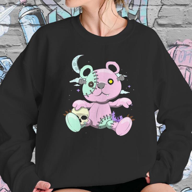 Kawaii Pastel Goth Witchy Bear And Skull Cute Creepy Bear Sweatshirt Gifts for Her