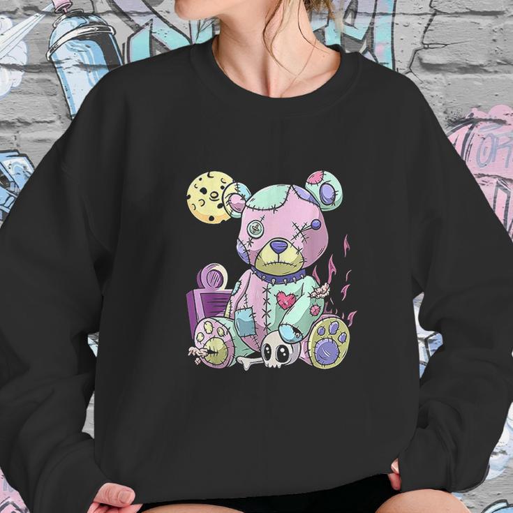 Kawaii Pink Pastel Goth Cute Creepy Teddy Bear Sweatshirt Gifts for Her