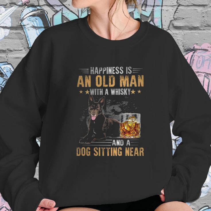 Kelpie An Old Man With A Whisky And A Dog Sitting Near Sweatshirt Gifts for Her