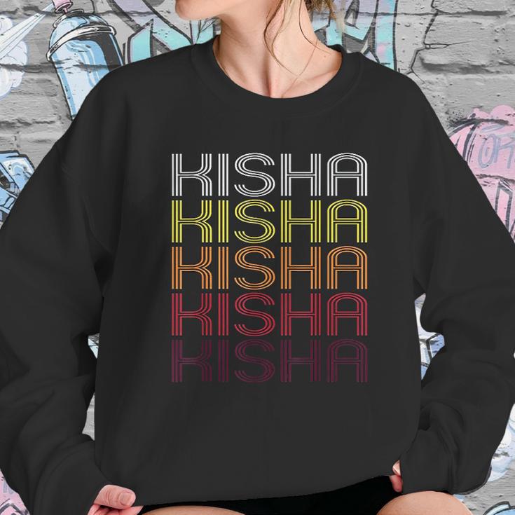 Kisha Retro Wordmark Pattern Vintage Style Sweatshirt Gifts for Her