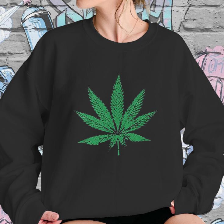 Leaf Faded And Distressed Pot Leaf Sweatshirt Gifts for Her