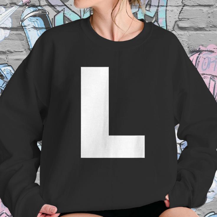 Letter L Capital Alphabet Bold Style Sweatshirt Gifts for Her