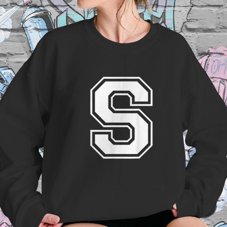 Letter S Capital Alphabet College Varsity Monogram Club Sweatshirt Gifts for Her