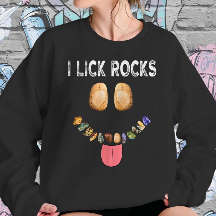 I Lick Rocks Geologist Geology Rock Collector Sweatshirt Gifts for Her