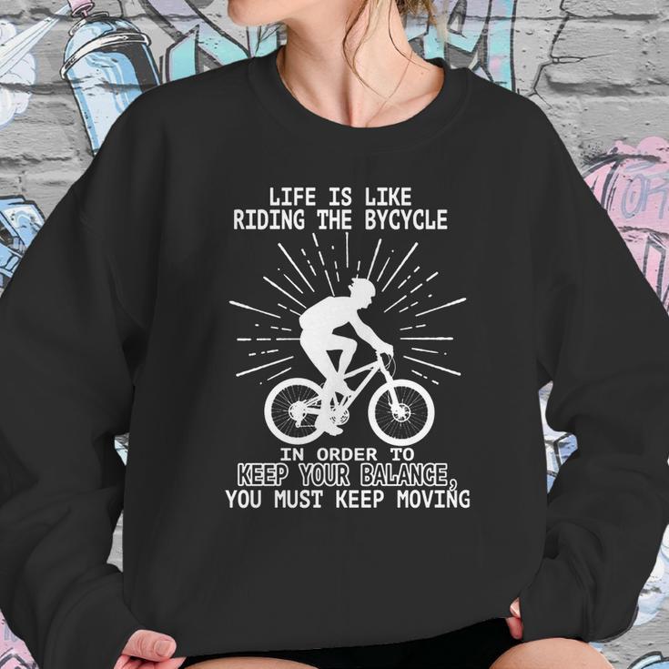 Life Is Like Riding Shirt Albert Einstein Quote Inspirational Bicycle Biker Friendship Gift Sweatshirt Gifts for Her