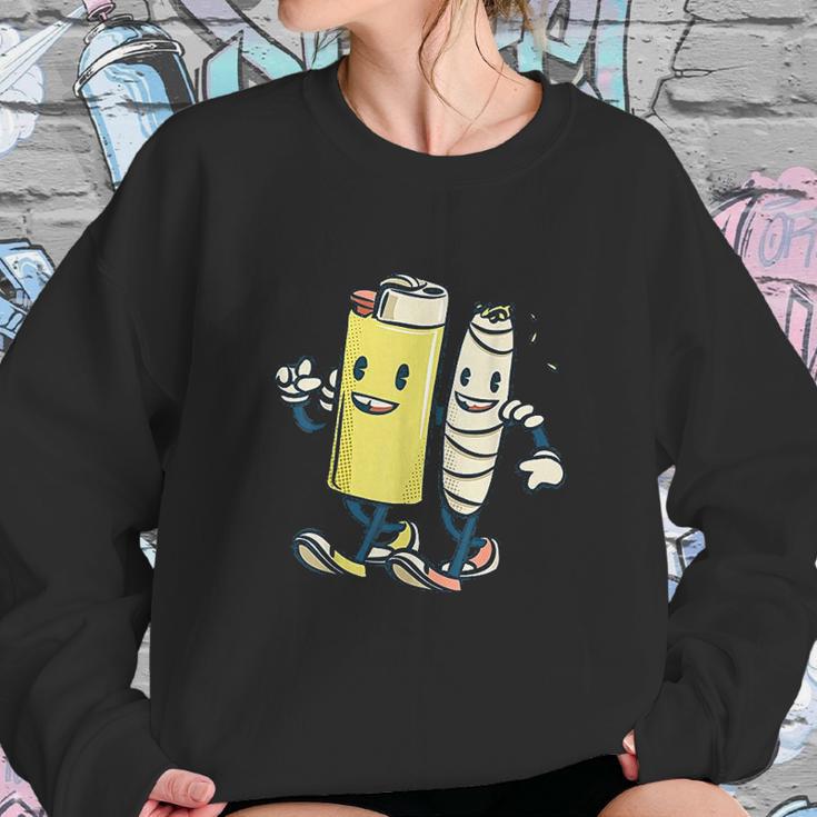 Lighter Joint Friends Smoking Marijuana Sweatshirt Gifts for Her