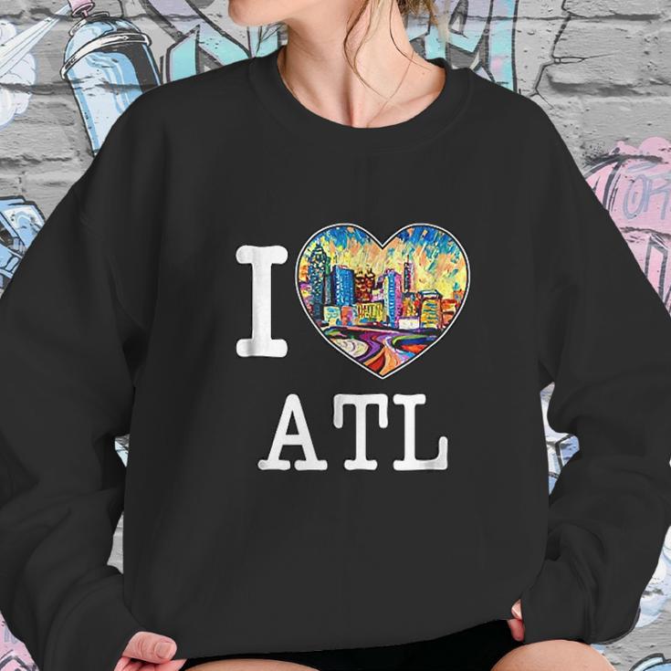 I Love Atlanta Georgia Atl Peach State Skyline Sweatshirt Gifts for Her