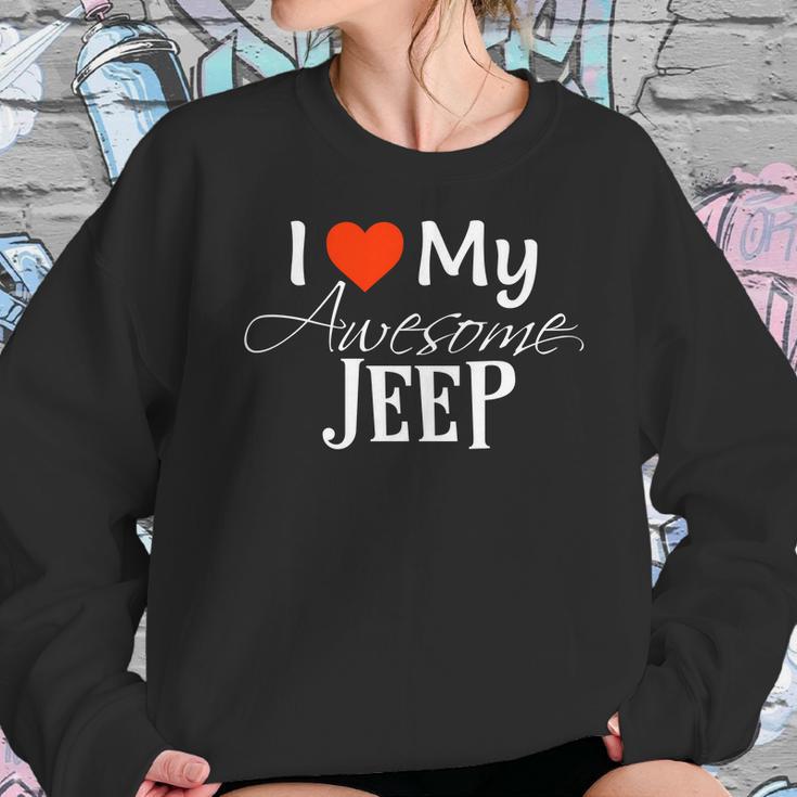 I Love My Awesome Jeep Valentines Day Sweatshirt Gifts for Her