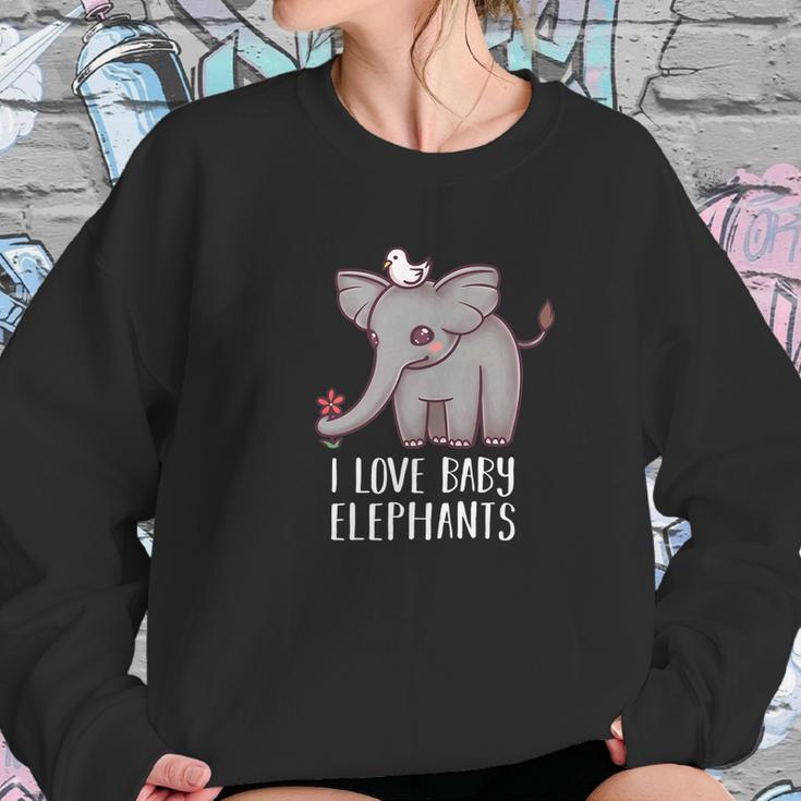 I Love Baby Elephants Funny Cute Chibi Elephant Gift Sweatshirt Gifts for Her