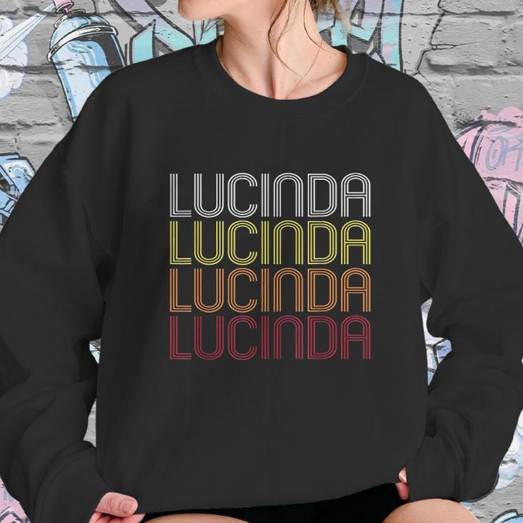 Lucinda Retro Wordmark Pattern Vintage Style Sweatshirt Gifts for Her