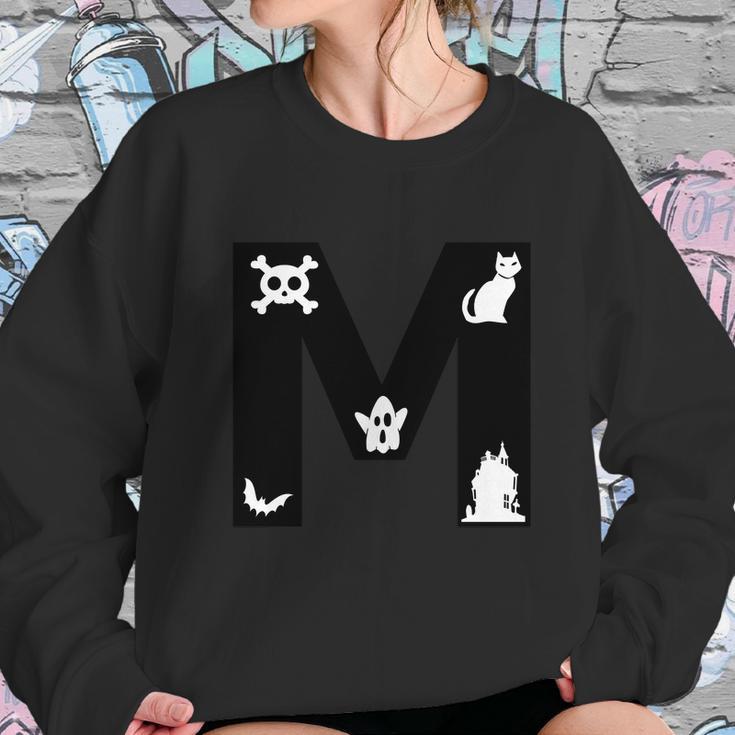 M Name Character Dracula Ghost Boo Halloween Quote Sweatshirt Gifts for Her