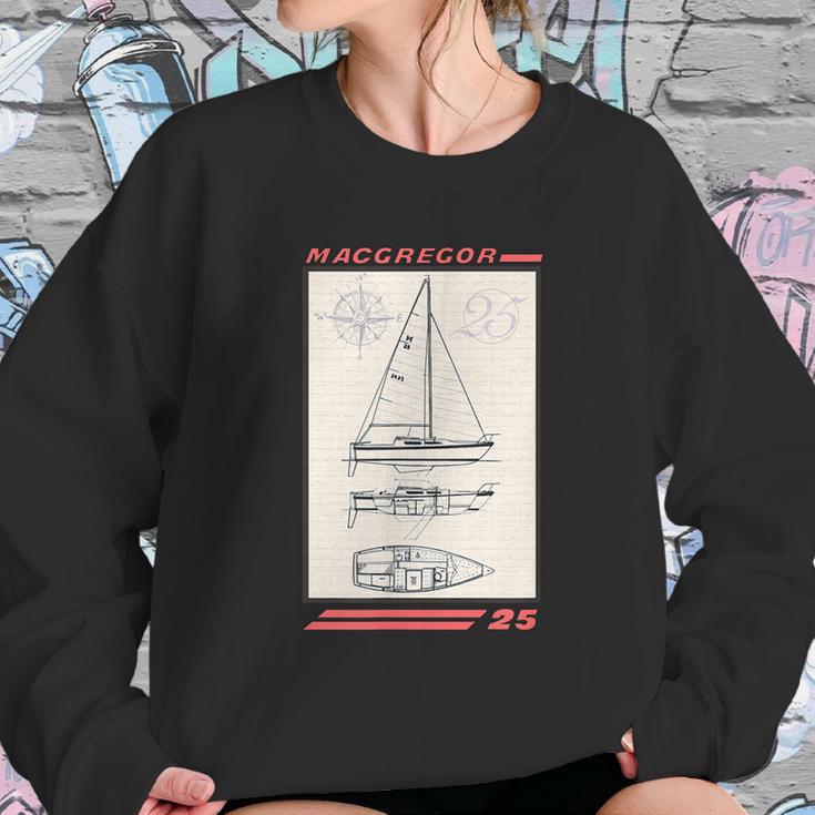 Macgregor 25 Sailboat Line Drawing Graphic Design Printed Casual Daily Basic Sweatshirt Gifts for Her