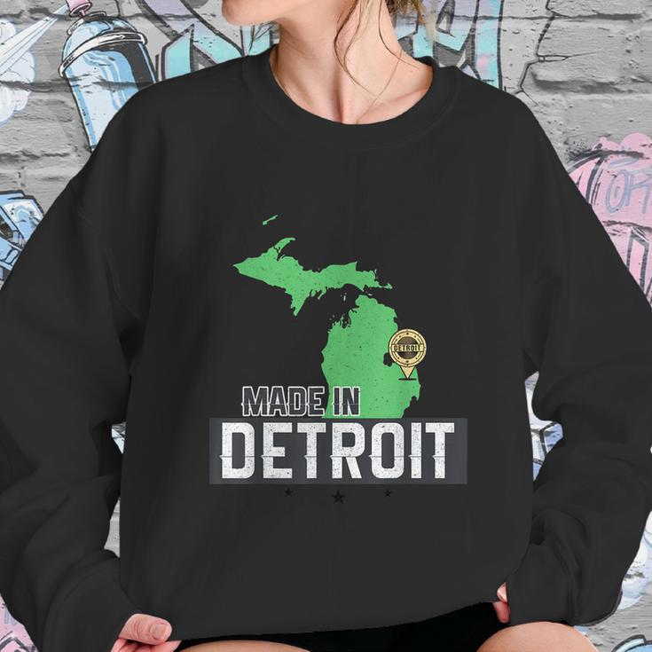 Made In Detroit Michigan State Map Motor City Area Graphic Design Printed Casual Daily Basic Sweatshirt Gifts for Her