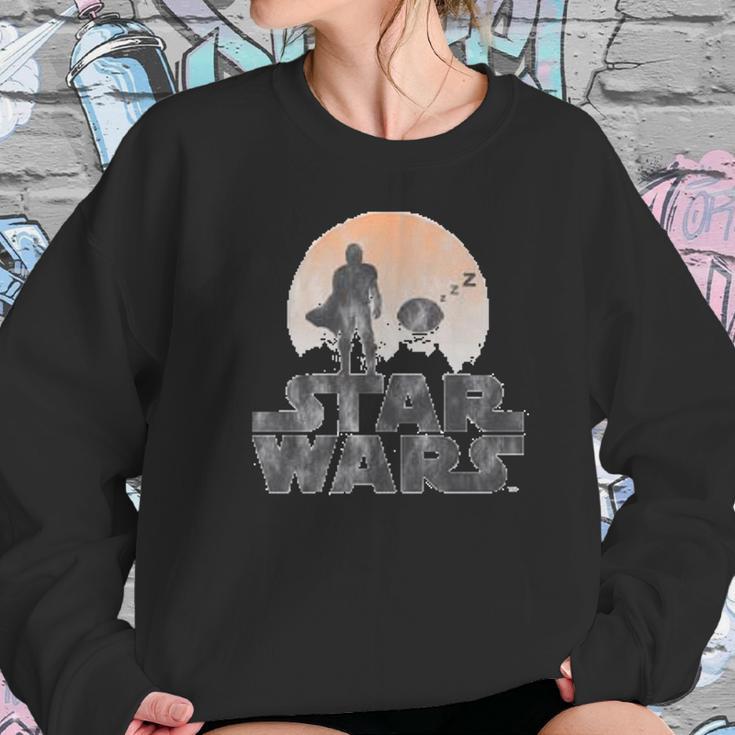 The Mandalorian Sleeping Child Silhouette Sweatshirt Gifts for Her