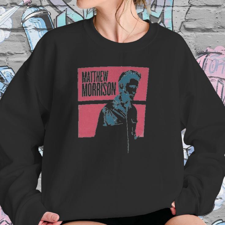 Matthew Morrison Blocks Image Grey Girls Juniors Sweatshirt Gifts for Her