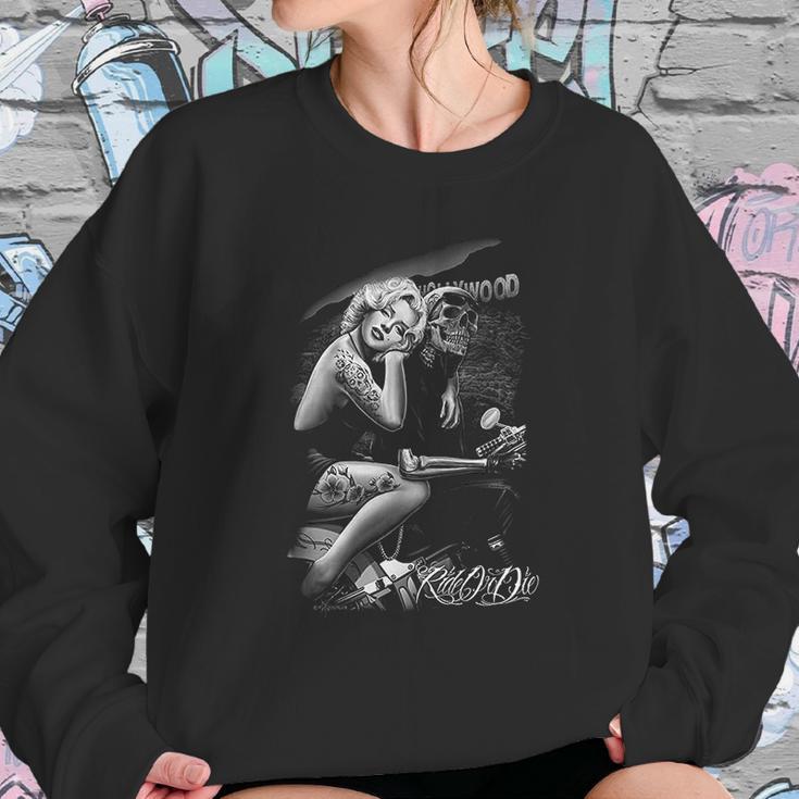 Mens David Gonzales Art Dga Hollywood Homegirl Ride Or Die Sweatshirt Gifts for Her