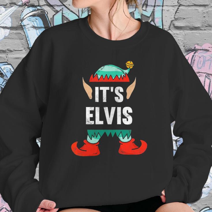 Mens Its Elvis Elf Personalized First Name Sweatshirt Gifts for Her