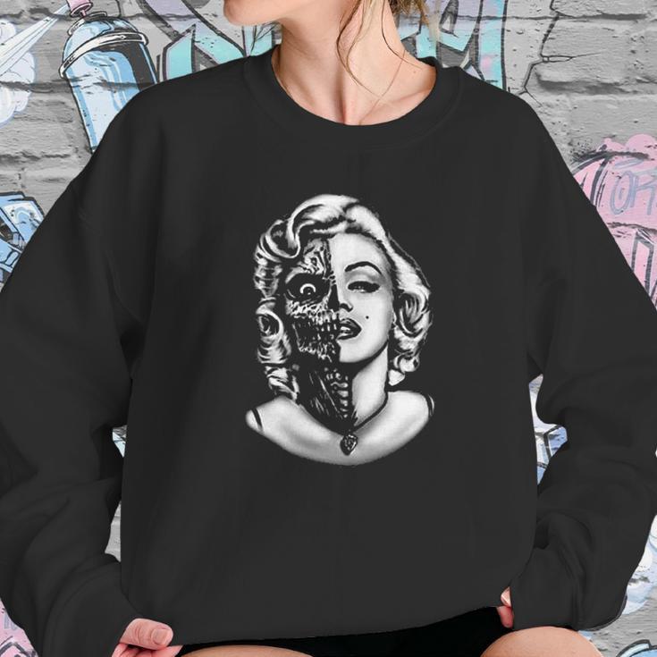 Mens Marilyn Monroe Half Skull Sweatshirt Gifts for Her