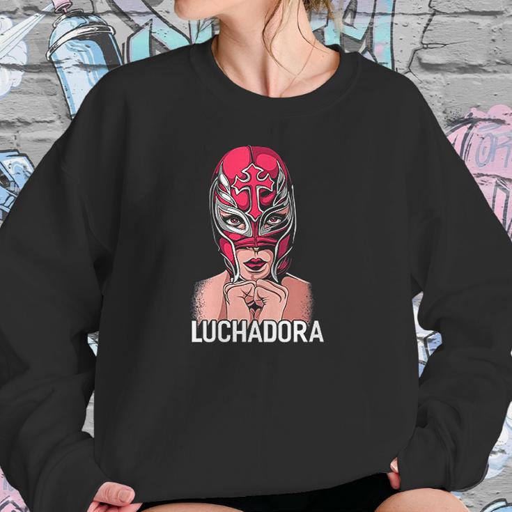 Mexican Female Wrestler Chingona Lucha Libre Luchadora Sweatshirt Gifts for Her