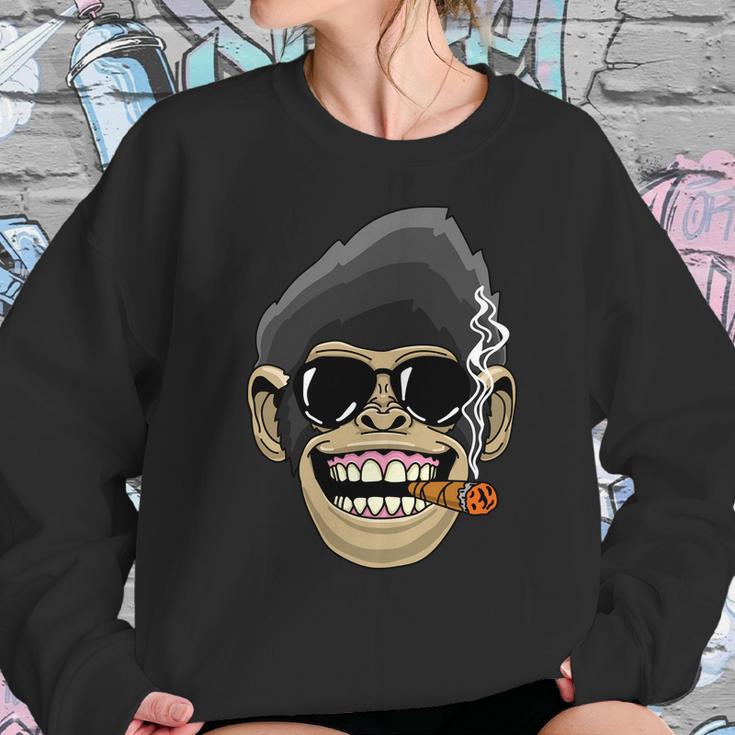 Monkey Smoking Cigar Sweatshirt Gifts for Her