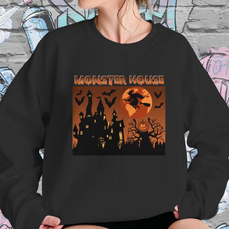 Monster House Moon Funny Halloween Quote Sweatshirt Gifts for Her