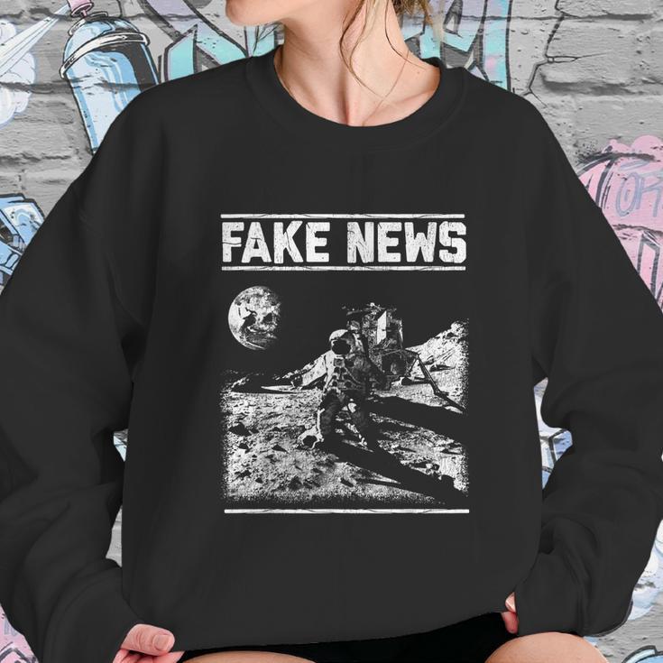 Moon Landing Hoax Apollo 11 1969 Conspiracy Theory Fake News Sweatshirt Gifts for Her