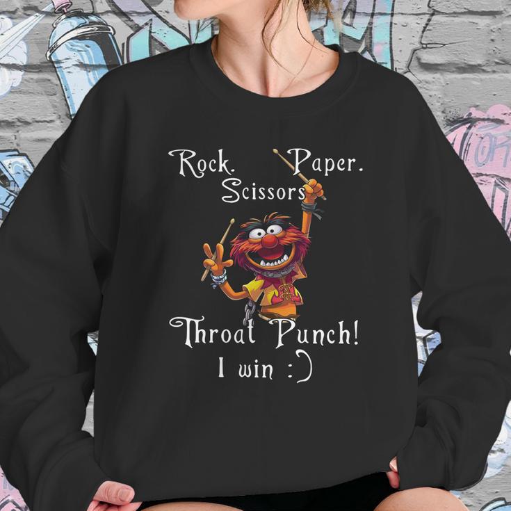 The Muppets Rock Paper Scissors Throat Punch I Win Sweatshirt Gifts for Her