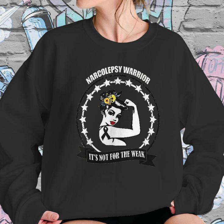 Narcolepsy Warrior Awareness Black Ribbon Support Sweatshirt Gifts for Her