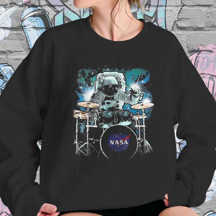 Nasa Space Drum Playing Astronaut Sweatshirt Gifts for Her