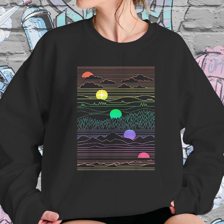 New Mexico State Landscape Line Art Design Sweatshirt Gifts for Her