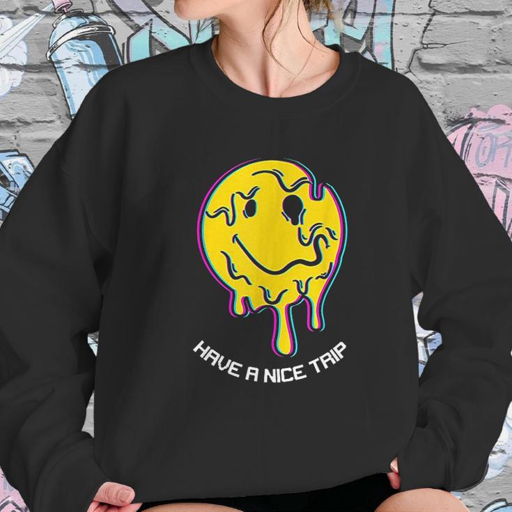 Have A Nice Trip Melting Ecstasy Rave Techno Edm Lover Gift Sweatshirt Gifts for Her