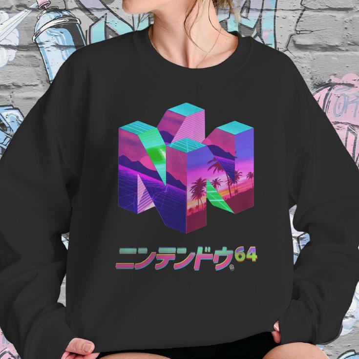 Nintendo 64 Vaporwave N64nintendo64 Console Game Vaporwave Vapor Vape Wave Retro Sweatshirt Gifts for Her