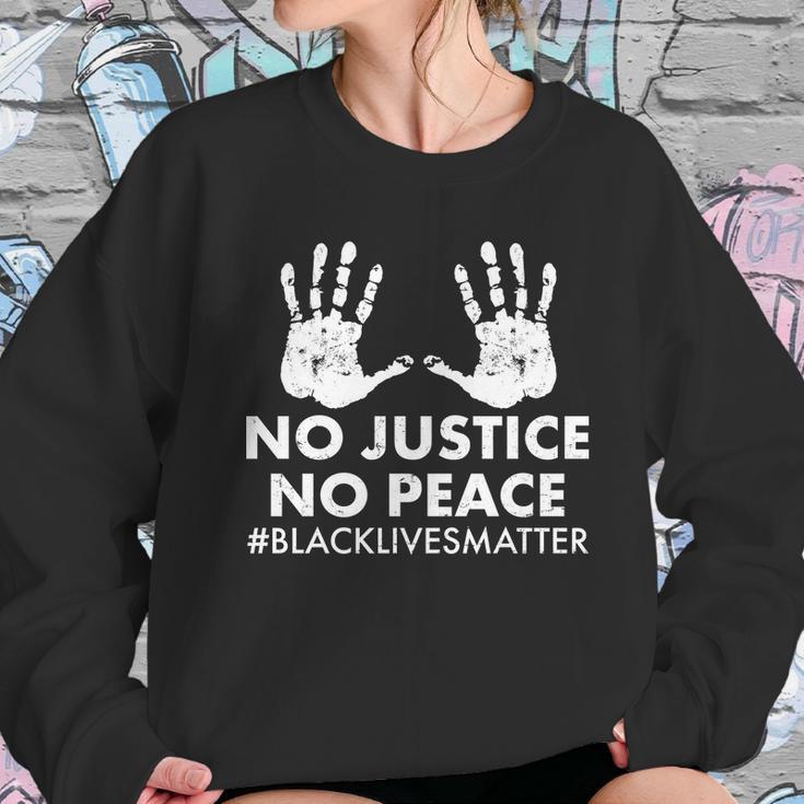 No Justice No Peace Blacklivesmatter Hand Prints Sweatshirt Gifts for Her