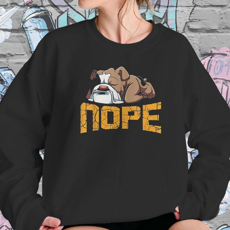 Nope Lazy English Bulldog Funny Dog Pet Lover Sweatshirt Gifts for Her