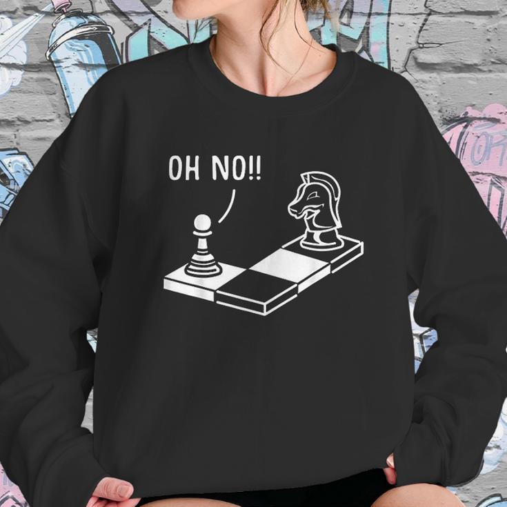 Oh No Knight To Pawn Funny Chess Player Gift Idea Board Game Sweatshirt Gifts for Her