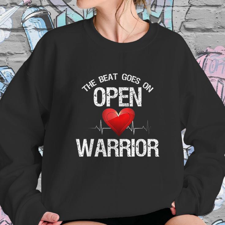 Open Heart Warrior The Beat Goes On Heart Patient Sweatshirt Gifts for Her